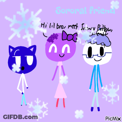 Drawing Of Cat Girl And Boy With Sororel Friend GIF