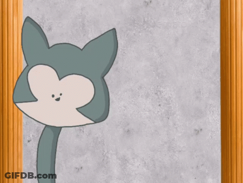 Drawing Of Cat With Heart Shaped Face GIF