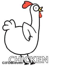 Drawing Of Chicken With Word Chicken GIF