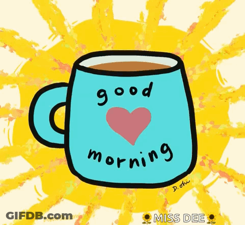 Drawing Of Coffee Mug Saying Good Morning GIF
