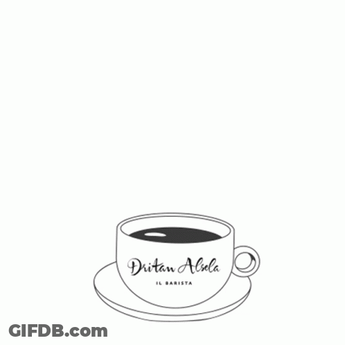 Drawing Of Cup Of Coffee Love At First Sip GIF