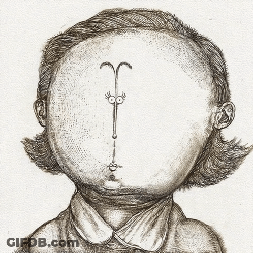 Drawing Of Face With Cartoon Face GIF