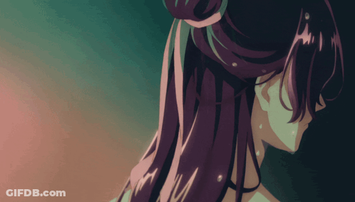 Drawing Of Girl With Bun On Hair GIF