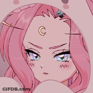 Drawing Of Girl With Crescent Moon And Letter C On Forehead GIF