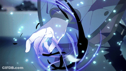 Drawing Of Hand With Purple Glow GIF