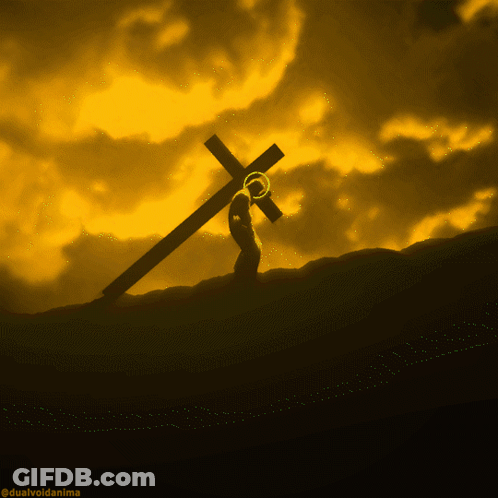 Drawing Of Jesus Carrying Cross With Dualvoidanima GIF