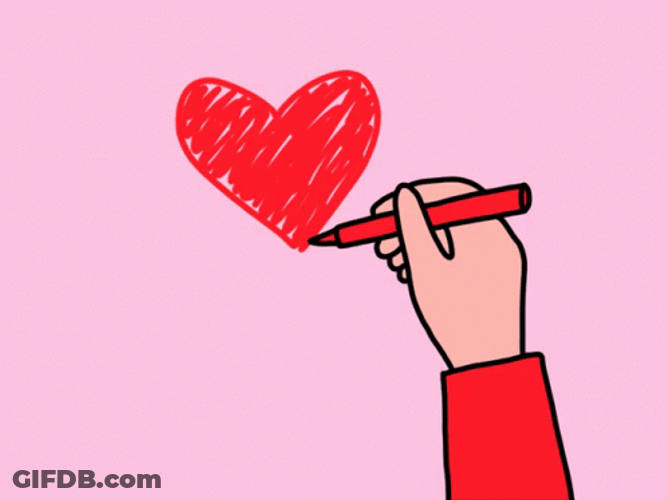 Drawing Of Little Red Animated Heart GIF