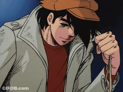 Drawing Of Man Wearing Hat And Jacket GIF