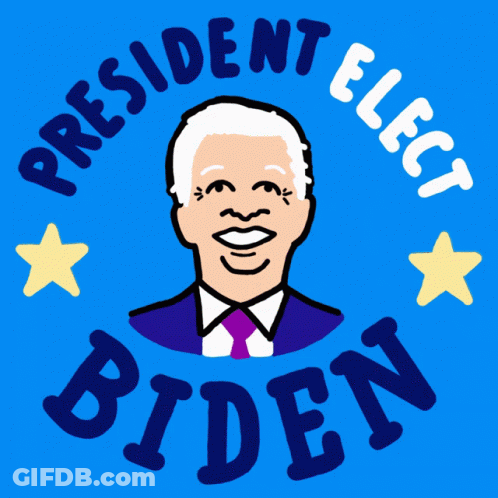 Drawing Of Man With President Elect Biden Around Him GIF
