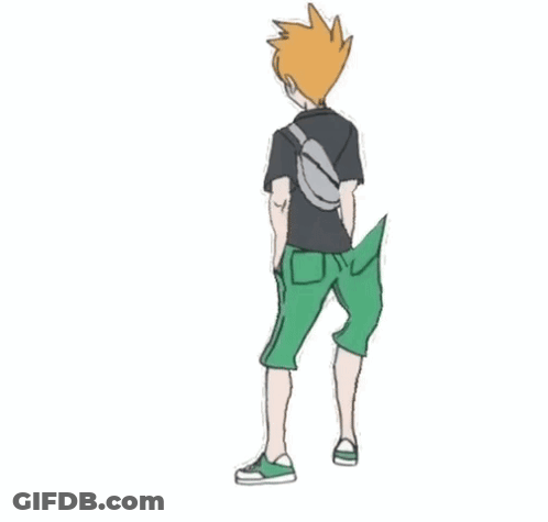 Drawing Of Person Holding Green Umbrella GIF