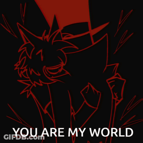 Drawing Of Person Saying You Are My World GIF