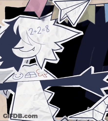 Drawing Of Person With 2 + 2 = 8 On Paper GIF