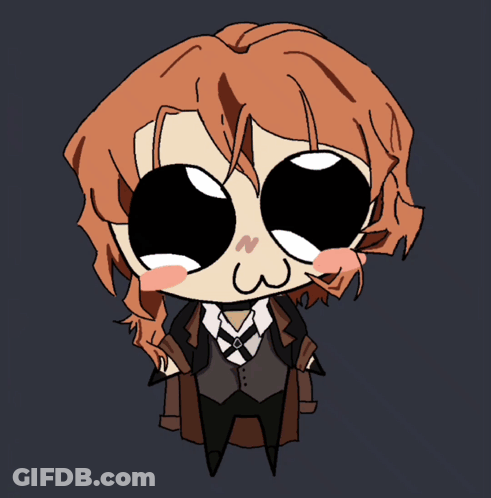 Drawing Of Person With Big Eyes And W On Cheek GIF
