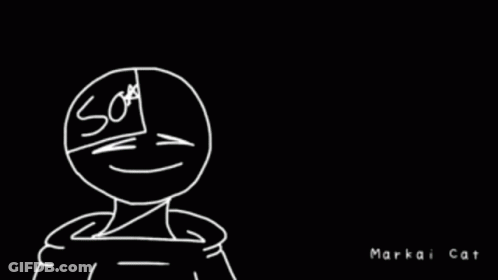 Drawing Of Person With Markai Cat GIF