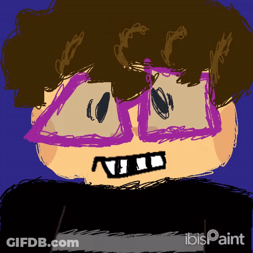 Drawing Of Person With Purple Glasses And Ibispaint Shirt GIF