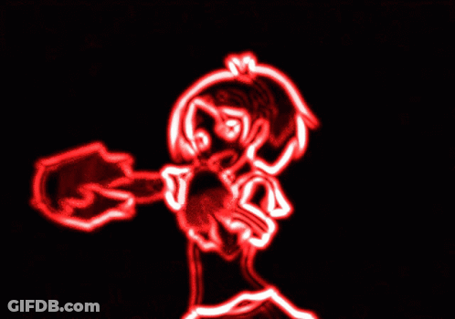 Drawing Of Person With Red Light Behind Them GIF