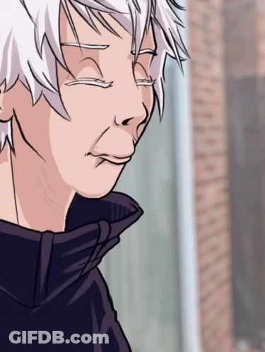 Drawing Of Person With White Hair And Black Jacket GIF