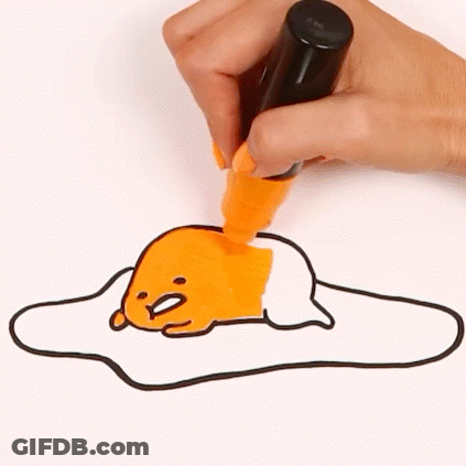 Drawing Of Sleeping Egg With Fork GIF