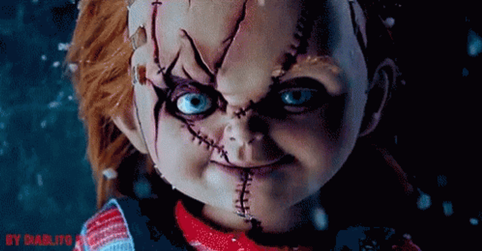 Dreadful Chucky Snow Falling GIF