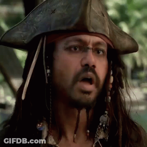 Dreadlocked Man In Pirate Hat Making Funny Face GIF
