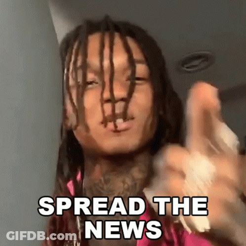 Dreadlocked Man Pointing At Camera Says Spread The News GIF