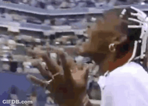 Dreadlocked Man Standing At Stadium Crowd GIF