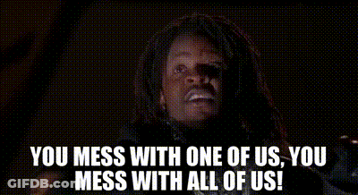 Dreadlocks Man Making Funny Face Saying You Mess With One Of Us GIF