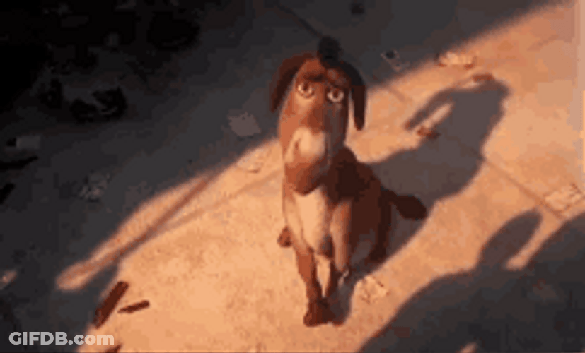 Dream Works Shrek Donkey Mmmm Awkward Smile GIF
