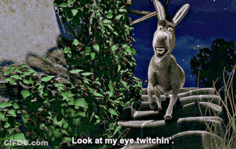 Dreamworks Animation Shrek Donkey Twitching Eye GIF