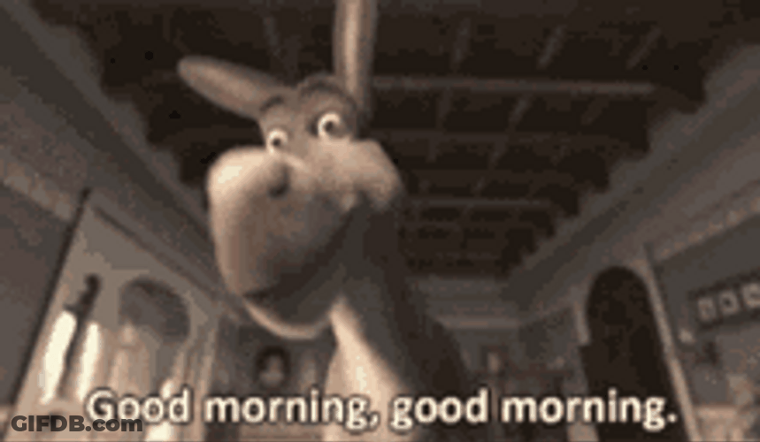 DreamWorks Shrek Donkey Good Good Morning Greeting GIF