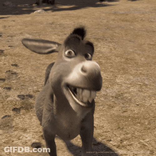 DreamWorks Shrek Smiley Face Donkey GIF