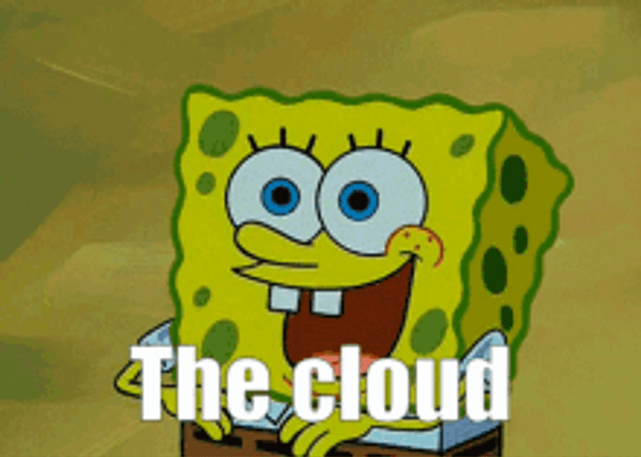 Dreamy Spongebob Cloud Hand Gesture GIF