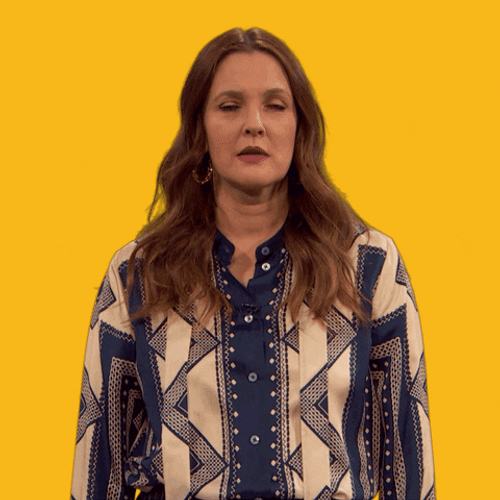 Drew Barrymore Crossed Eye Sigh GIF