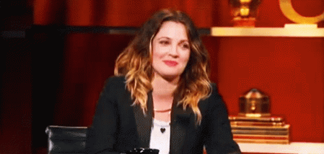 Drew Barrymore Making Heart Hands GIF