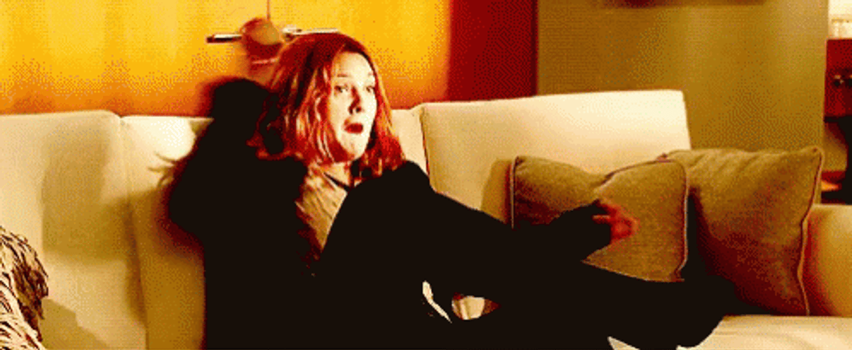 Drew Barrymore Playful Throwing GIF