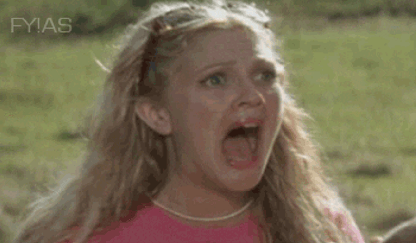 Drew Barrymore Screaming GIF