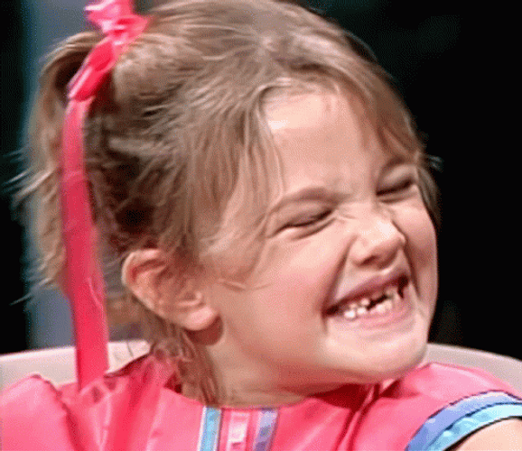 Drew Barrymore Showing Baby Teeth GIF