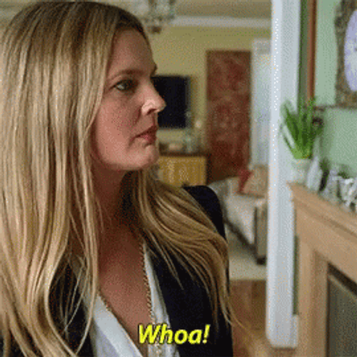 Drew Barrymore Surprised Whoa GIF
