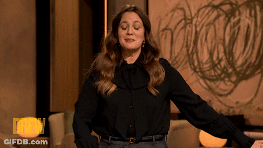 Drew Barrymore Thank You Bow GIF