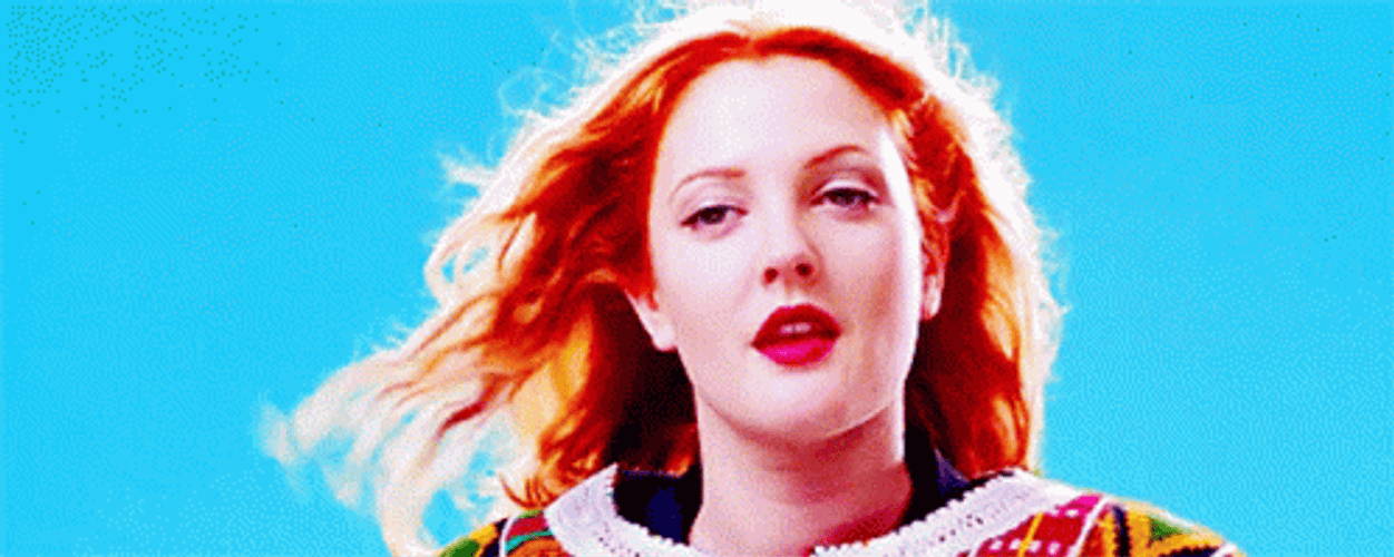 Drew Barrymore Wind Blowing GIF