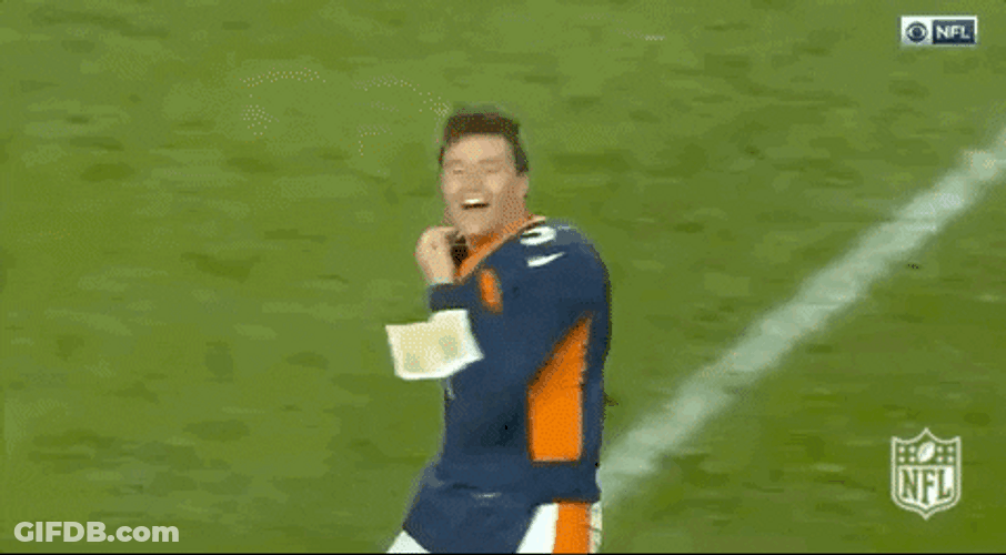 Drew Lock Jumping Onto His Teammate GIF