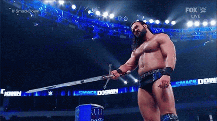 Drew McIntyre Pointing A Sword GIF