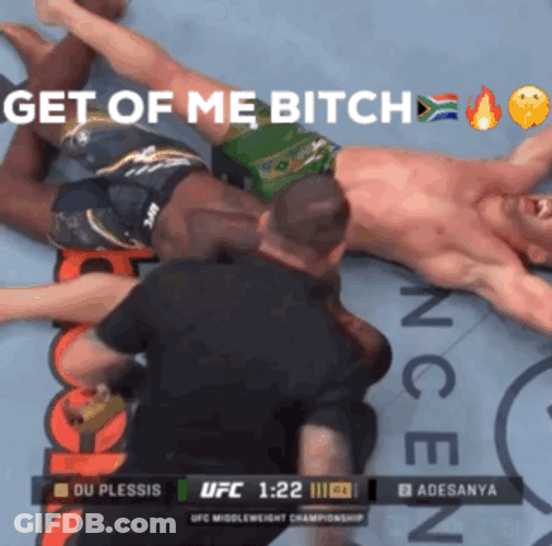Dricus Du Plessis Suddenly Pushes His Opponent GIF