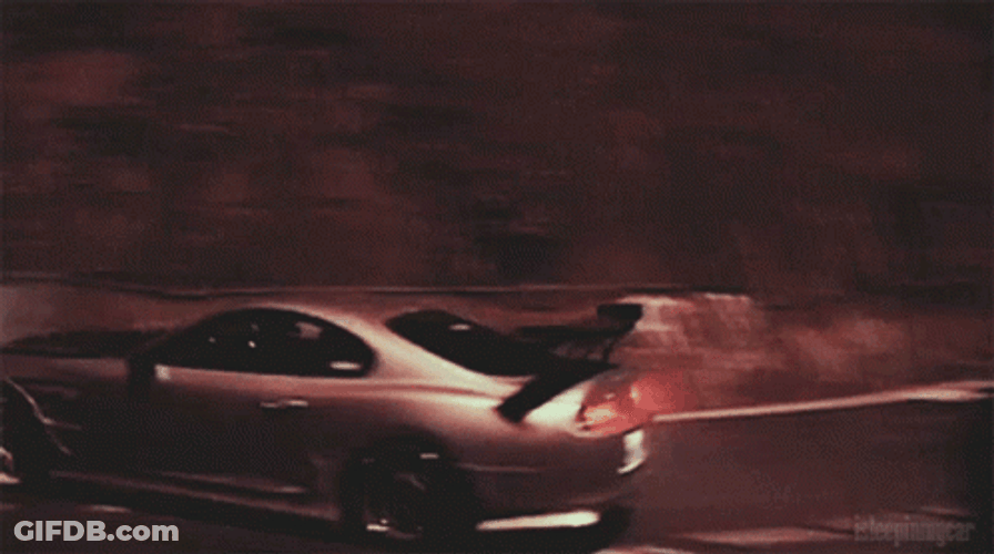 Drift Cars During Night On The Streets GIF