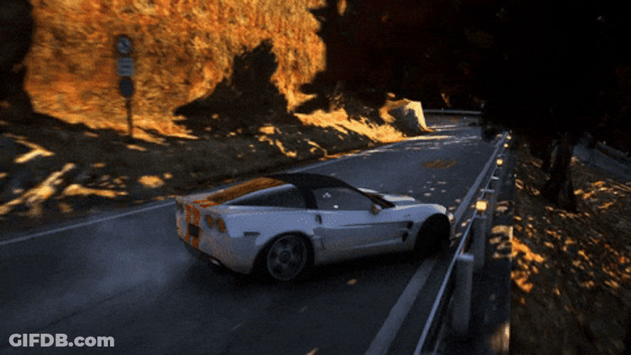 Drift Cars Left And Right On A Narrow Road GIF