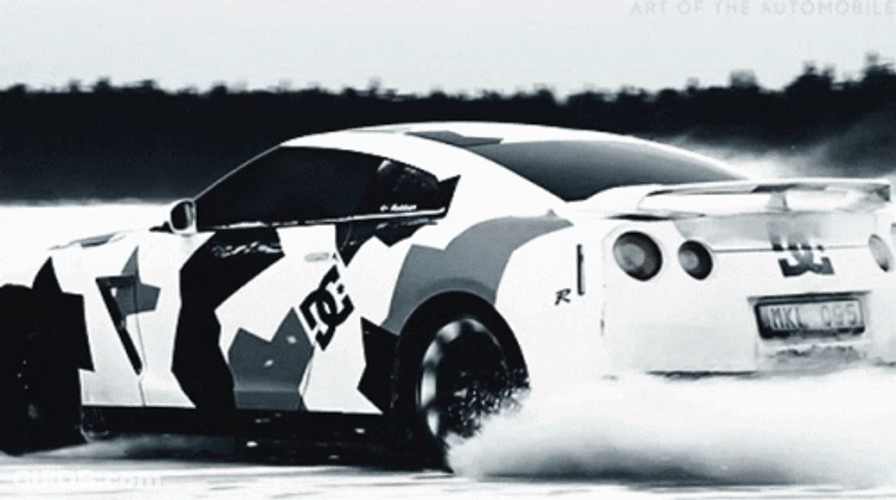 Drift Cars On The Snow GIF
