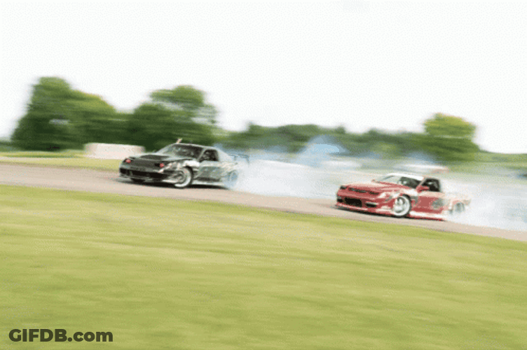 Drift Cars Two Cars Racing GIF