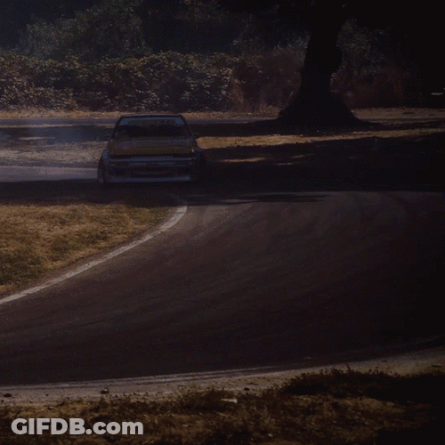 Drift Cars Yellow Car Slow Motion GIF