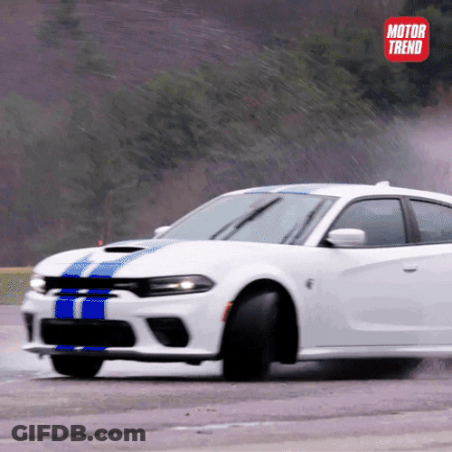 Drifting Blue Hellcat Creating Splash GIF