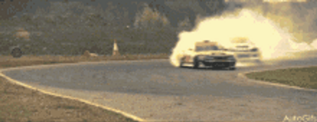 Drifting Car With Smoky Effect GIF